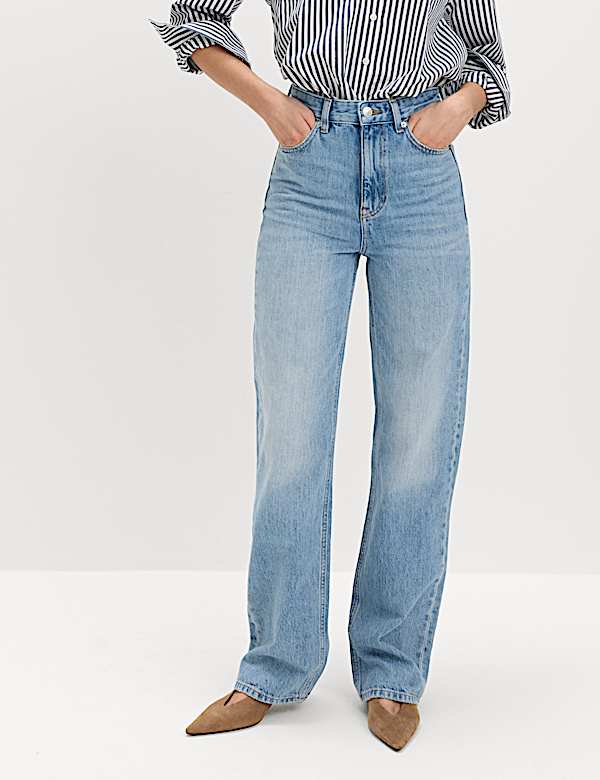 High Waisted Relaxed Straight Jeans - IL