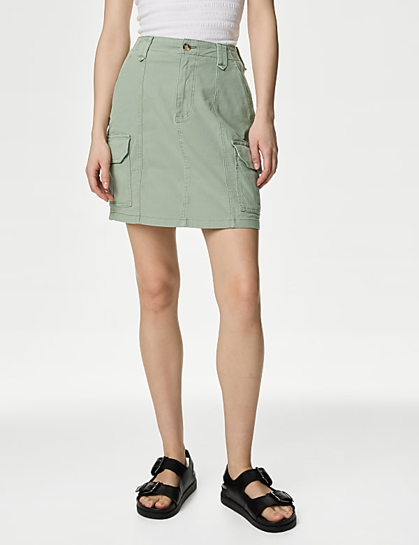 Cotton Rich Mini Utility Skirt