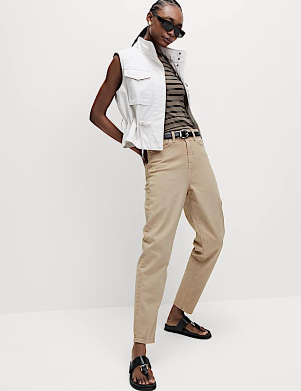 Mom High Waisted Colour Ankle Grazer Jeans - MV