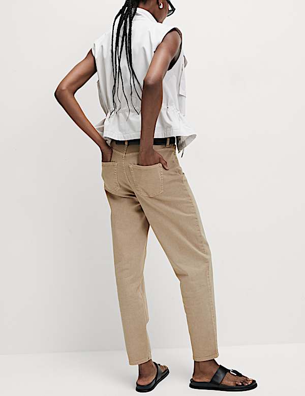 Mom High Waisted Colour Ankle Grazer Jeans - MV