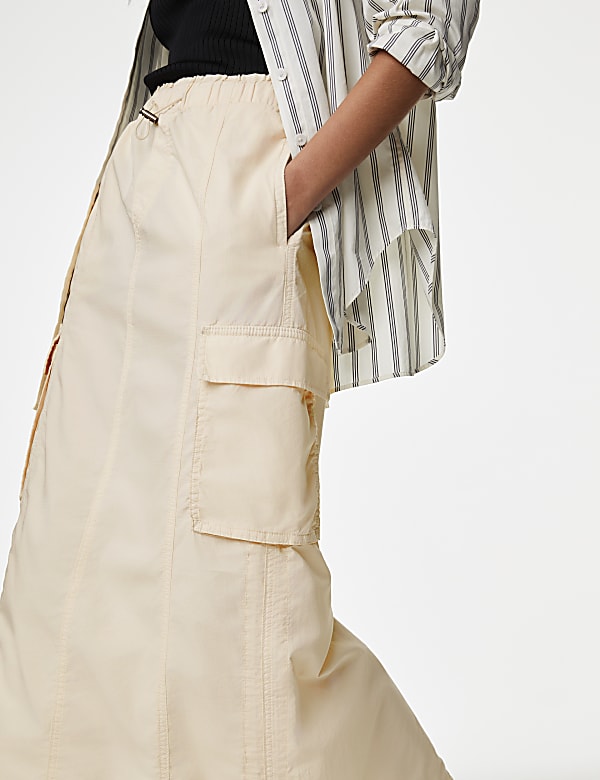 Pure Cotton Maxi Utility Skirt
