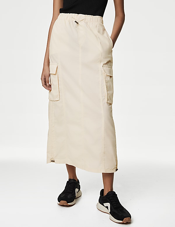 Pure Cotton Maxi Utility Skirt