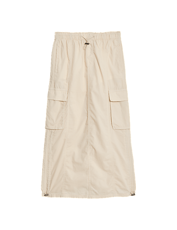 Pure Cotton Maxi Utility Skirt