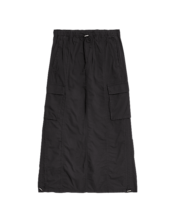 Pure Cotton Maxi Utility Skirt