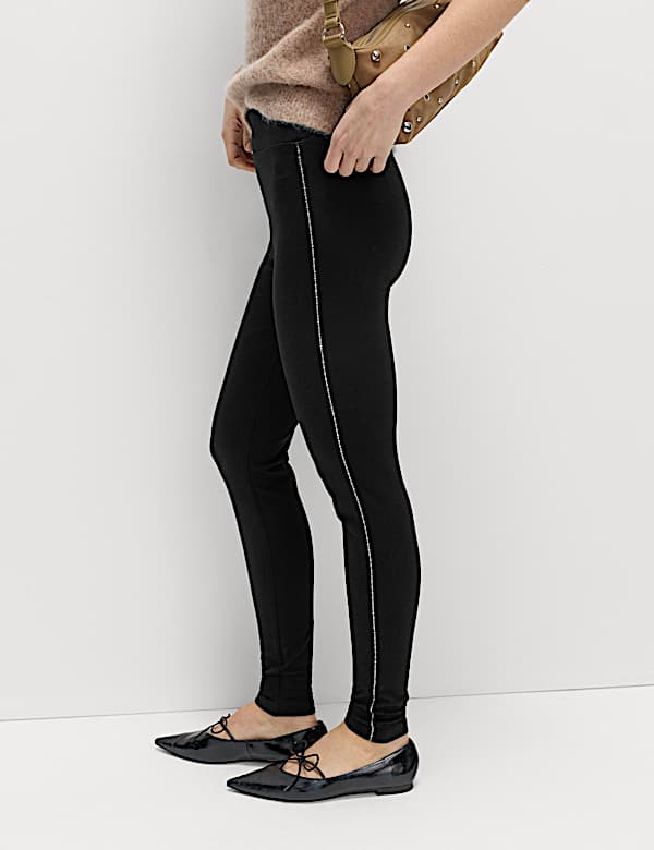 Embellished High Waisted Leggings - PT