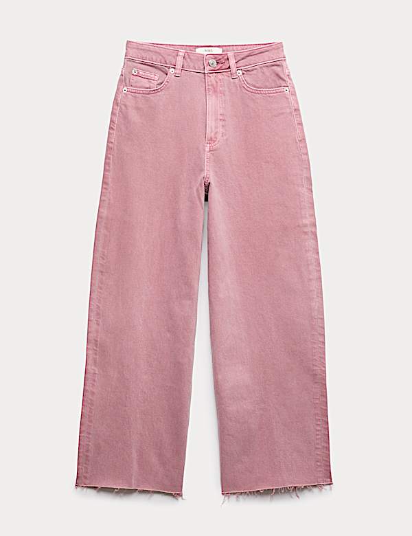 Pantacourt large en jean taille haute - FR