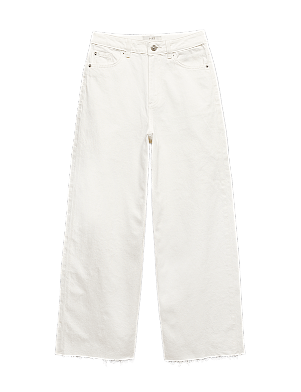 High Waisted Wide Leg Cropped Jeans