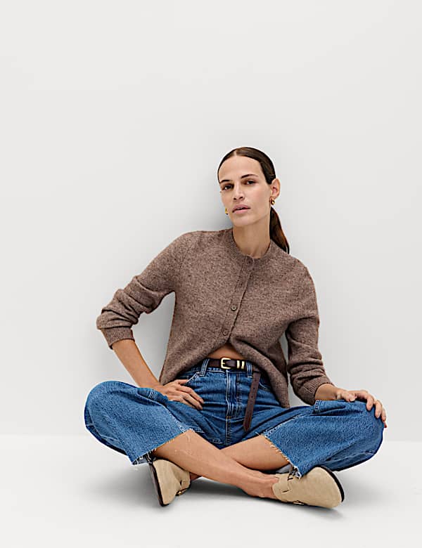 High Waisted Wide Leg Cropped Jeans - NZ