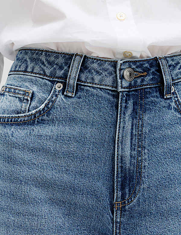 High Waisted Wide Leg Cropped Jeans - NZ