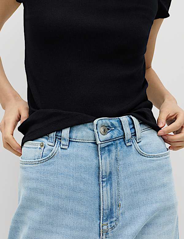 High Waisted Wide Leg Jeans - US