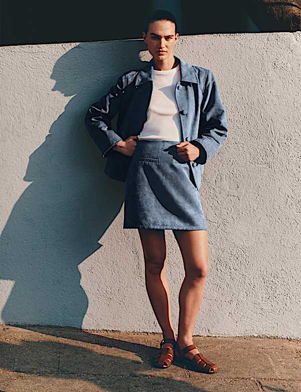 Suedette Mini A-Line Skirt