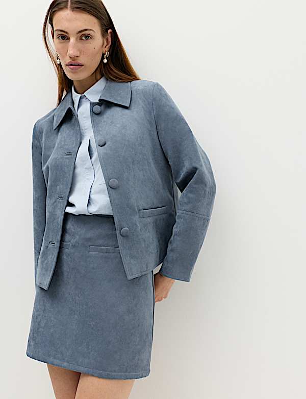 Suedette Mini A-Line Skirt - JO