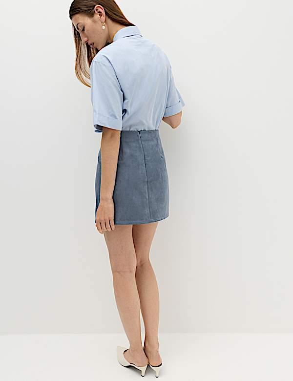 Suedette Mini A-Line Skirt - JO