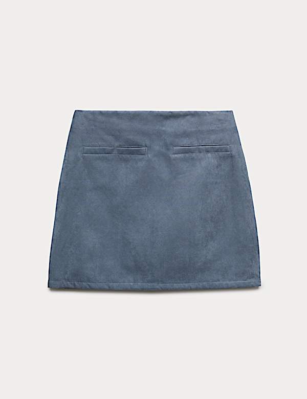 Suedette Mini A-Line Skirt - JO