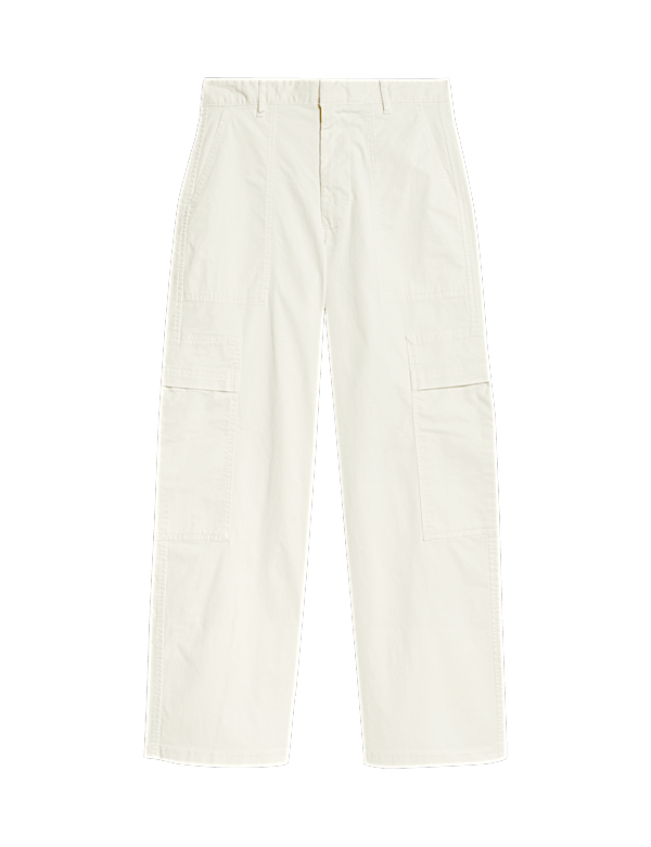 Cotton Rich Cargo Wide Leg Trousers