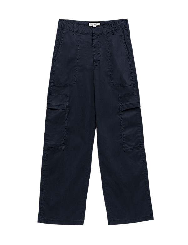 Lyocell Rich Cargo Wide Leg Trousers