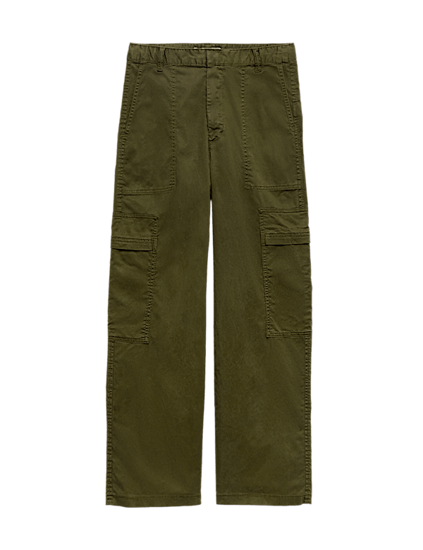 Lyocell Rich Cargo Wide Leg Trousers