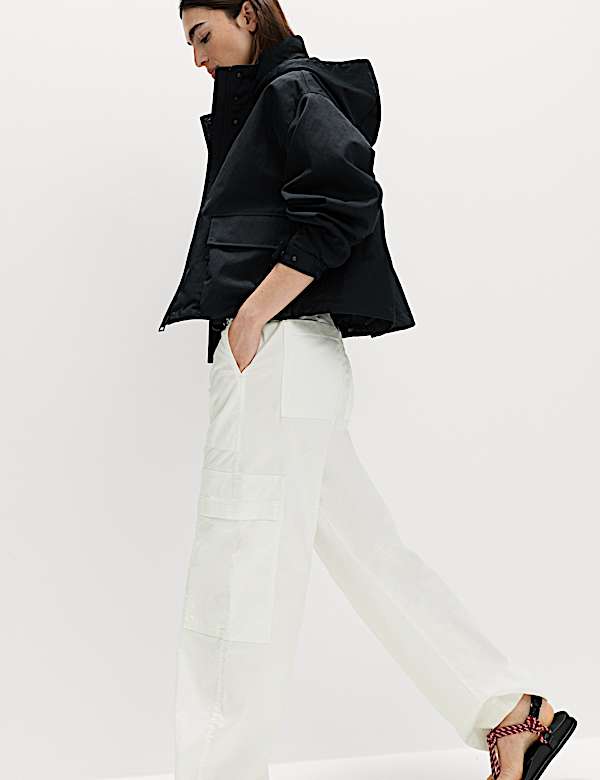 Lyocell Rich Cargo Wide Leg Trousers