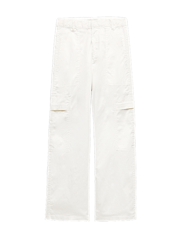 Lyocell Rich Cargo Wide Leg Trousers