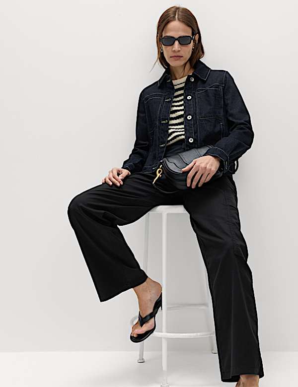 Lyocell Rich Cargo Wide Leg Trousers