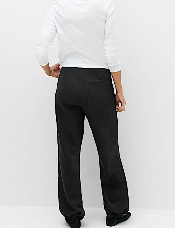 Pure Cotton Patch Pocket Wide Leg Joggers - US
