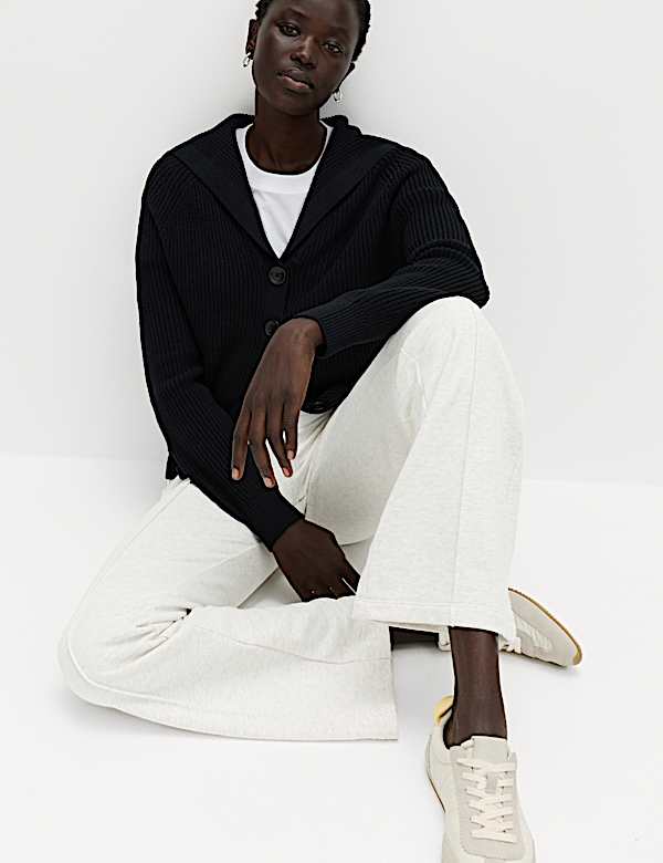 Pure Cotton Seam Detail Flared Joggers