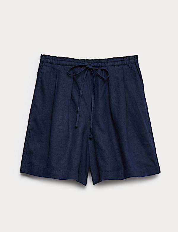 Linen Rich High Waisted Shorts - PL