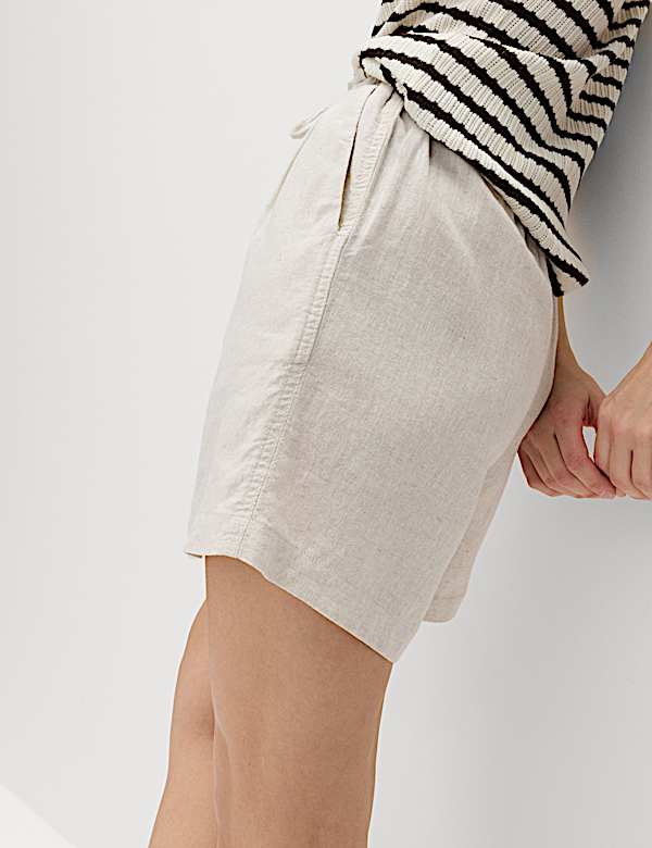 Linen Rich High Waisted Shorts - EE
