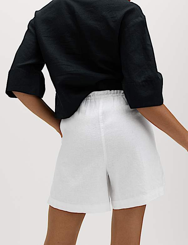 Linen Rich High Waisted Shorts