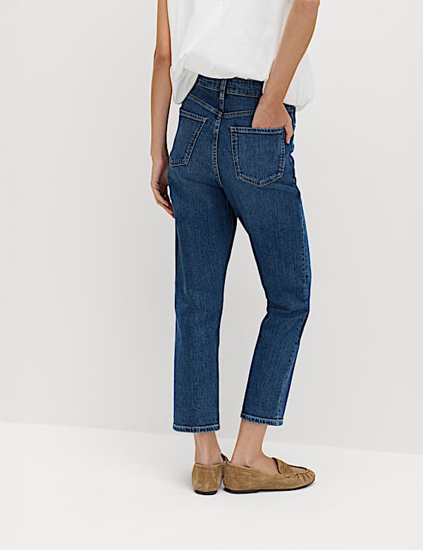 High Waisted Cropped Slim Fit Jeans - AU