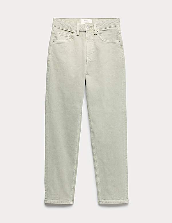 High Waisted Cropped Slim Fit Jeans - FR