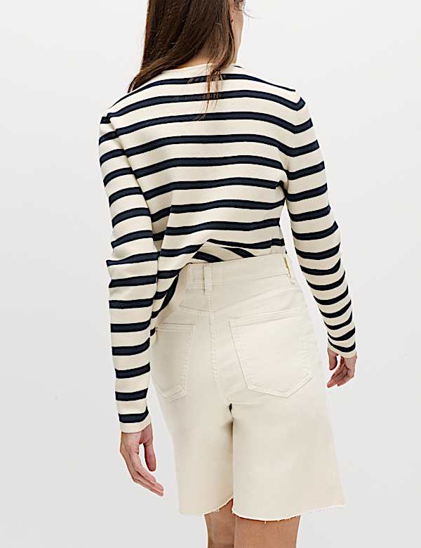 Pure Cotton High Waisted Bermuda Short - US
