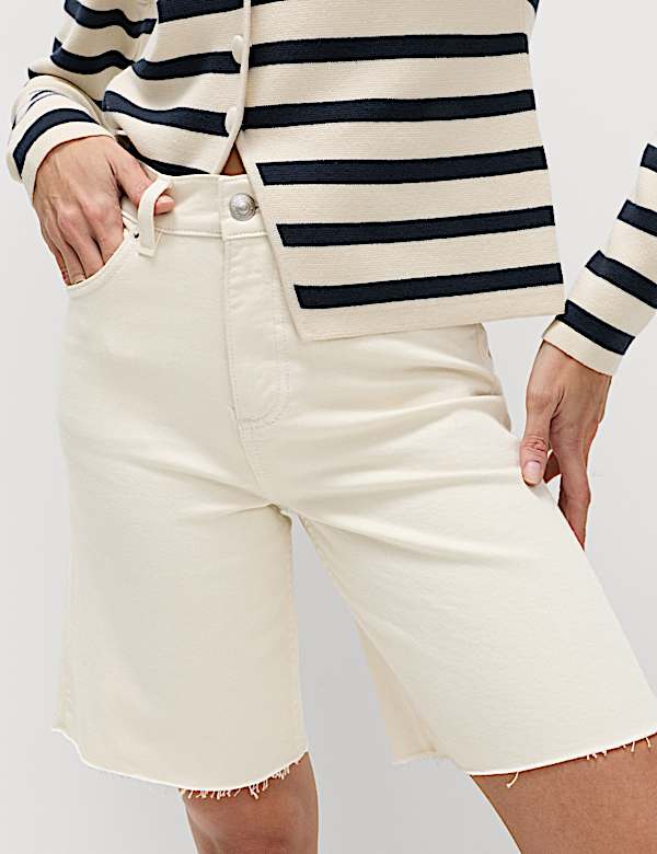 Pure Cotton High Waisted Bermuda Short - US