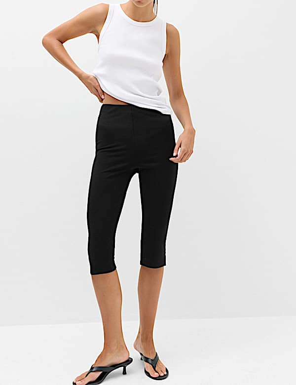 Split Hem Cropped Leggings - LV
