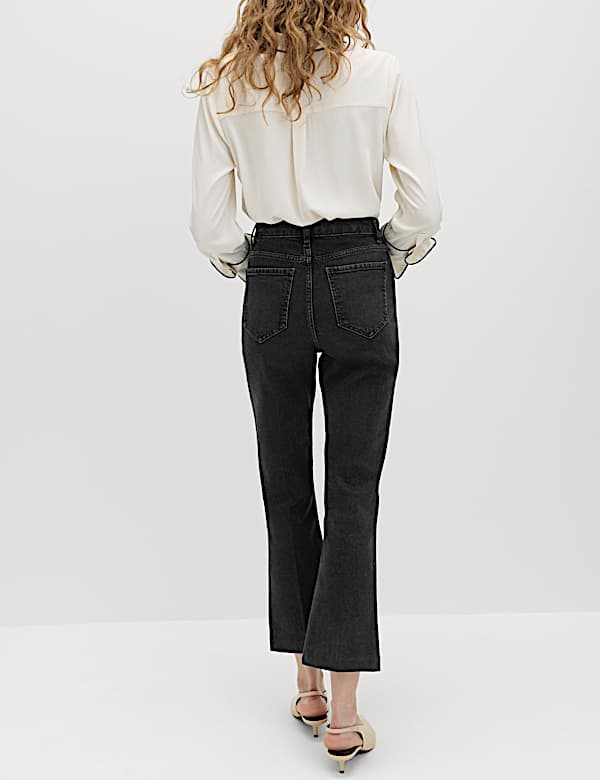 High Waisted Kickflare Cropped Jeans - AU