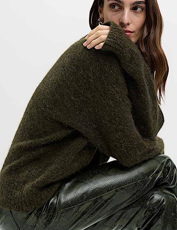 Faux Leather Snake Print Straight Leg Trousers - CZ