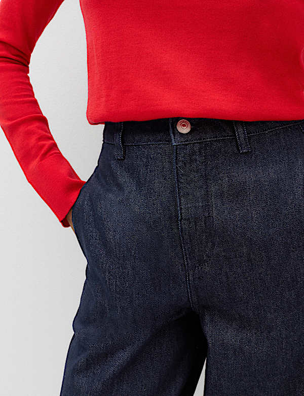 Utility Mid Rise Barrel Jeans with Lyocell - CA