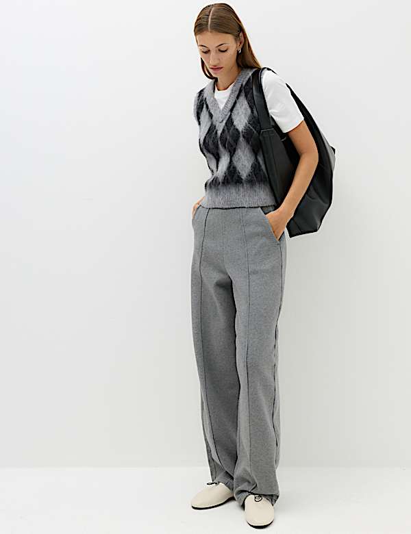 Pure Cotton Pintuck Barrel Leg Joggers