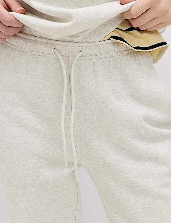 Katoenrijke joggingbroek met boord - BE