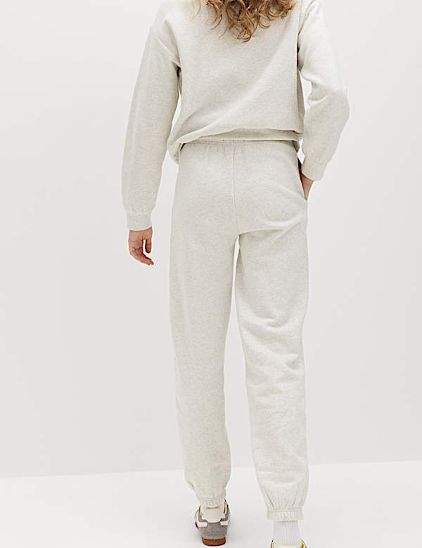Katoenrijke joggingbroek met boord - BE
