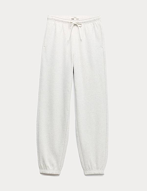 Katoenrijke joggingbroek met boord - BE