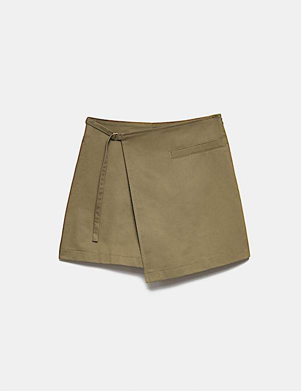 Cotton Rich Utility Wrap Skort - BE
