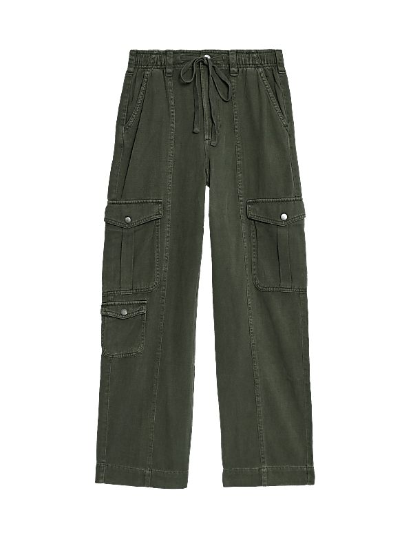 Twill Cargo Drawstring Trousers