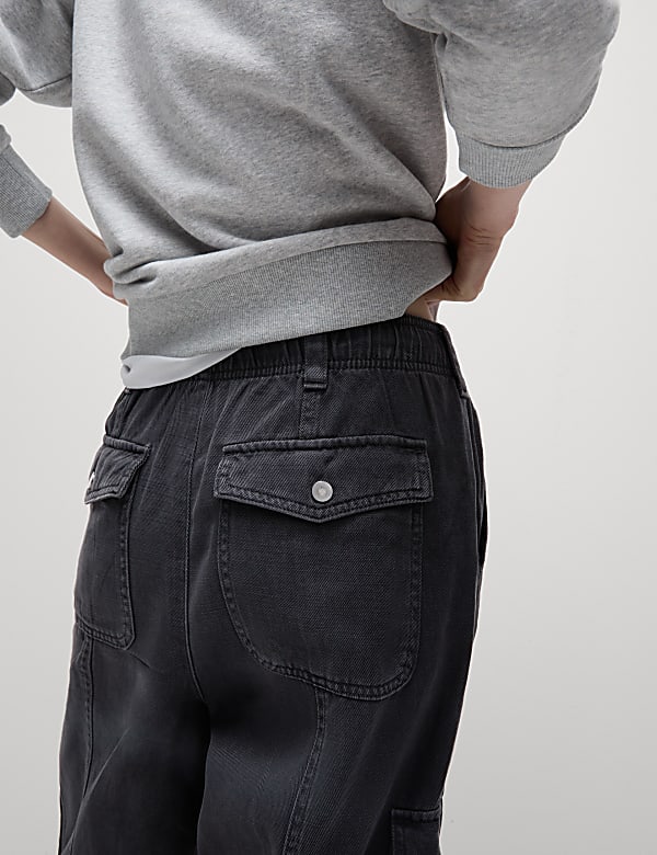 Twill Cargo Drawstring Trousers