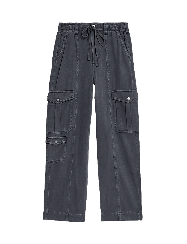 Twill Cargo Drawstring Trousers