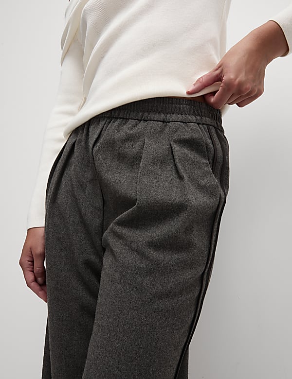 Side Stripe Pull On Wide Leg Trousers