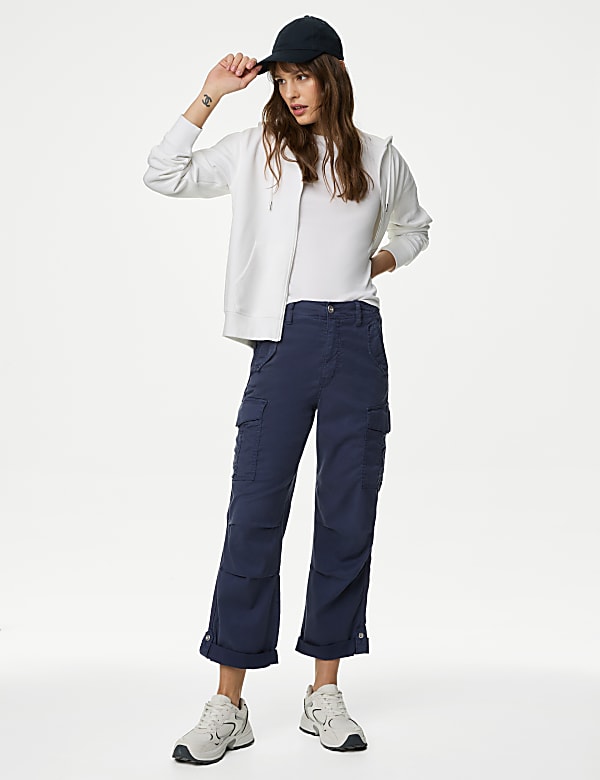 lyocell™ Rich Cargo Tea Dyed Cropped Trousers - GR