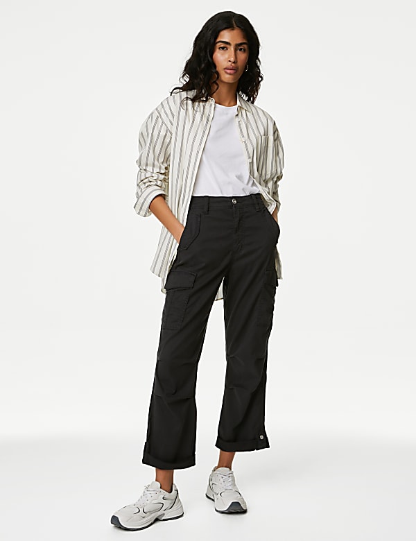 Cropped cargo trousers sale
