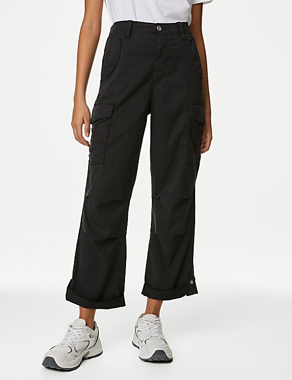 lyocell™ Rich Cargo Tea Dyed Cropped Trousers