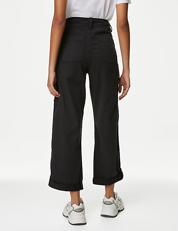 lyocell™ Rich Cargo Tea Dyed Cropped Trousers